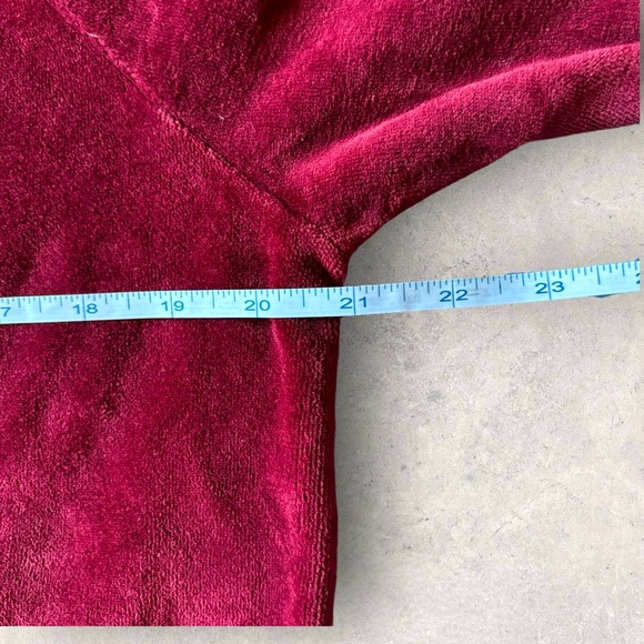 Gap Velour 2 Piece Track Pant Sweater Set Crimson Size Small - Picture 10 of 16